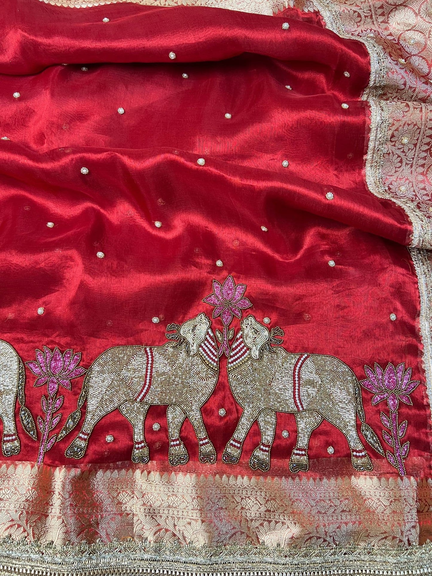“Royal Red Pichwai Nandi traditional Indian artwork”