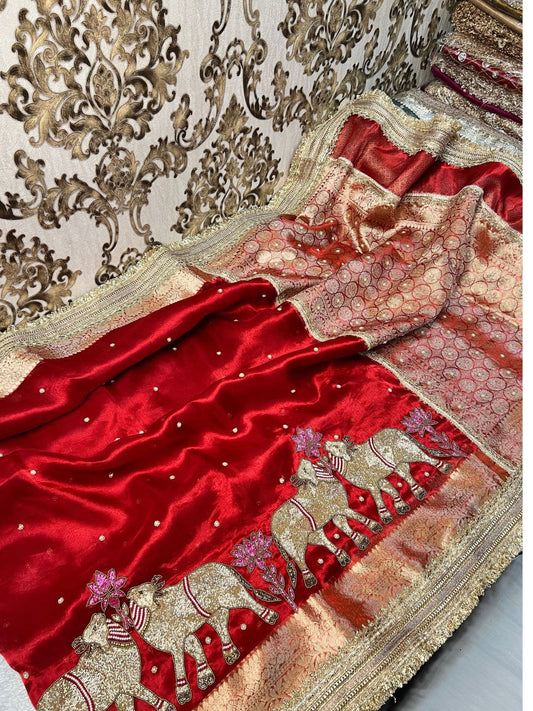 “Royal Red Pichwai Nandi traditional Indian artwork”