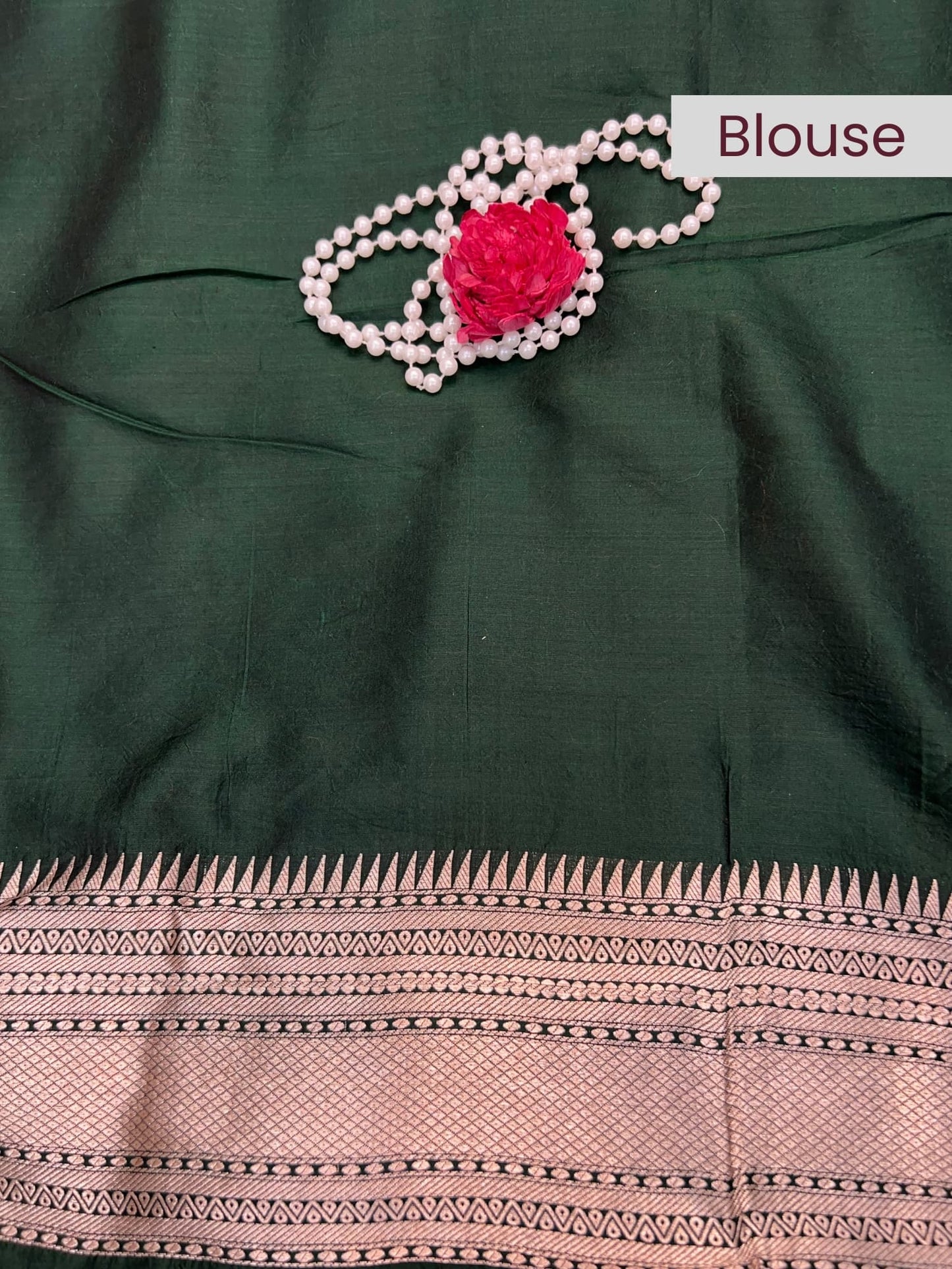 Manatavya Banaras green Katan silk saree with rich Banarasi weave, smooth texture and elegant traditional craftsmanship