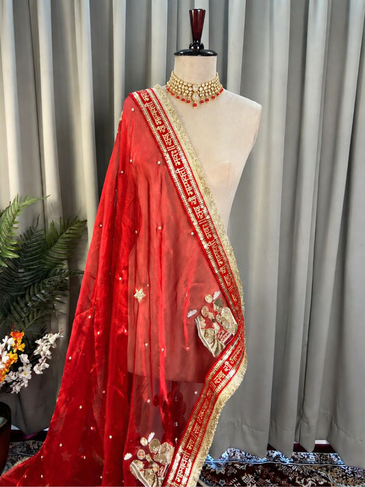 Royal Red Karwa Chauth Dupatta