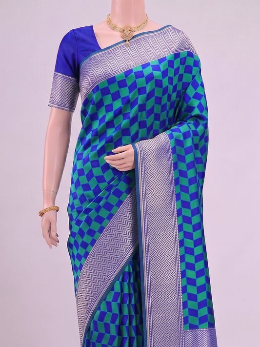 Royal Blue Katan Silk Dummy View 02