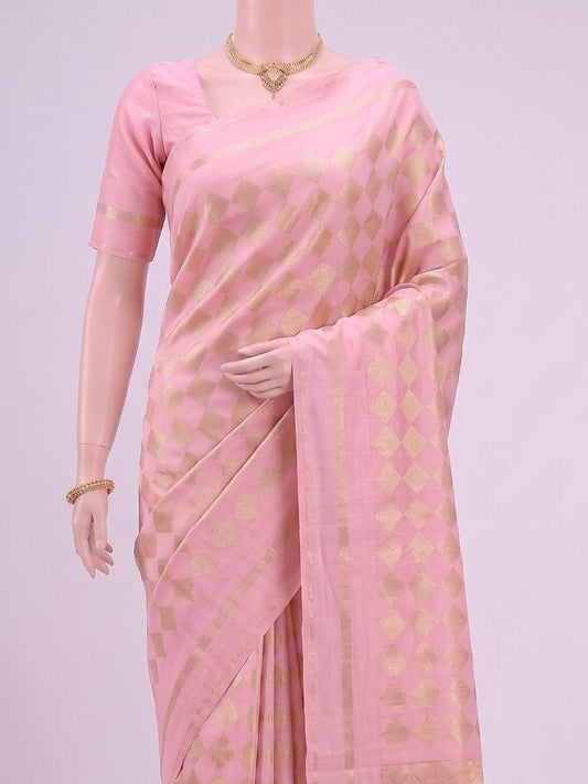 Peach Katan Silk Saree Saree Dummy View 02