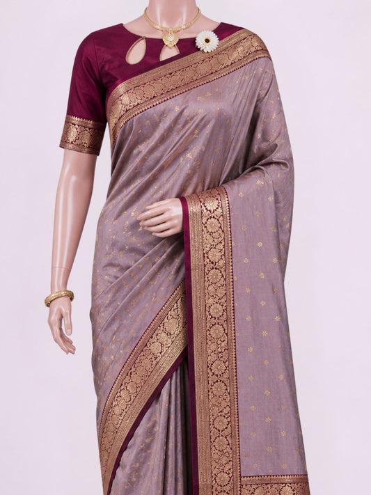 Mauve Katan Silk Saree Dummy View 02