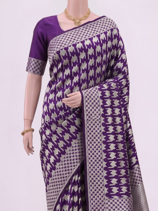 Dark Purple Katan Silk Saree Dummy View 02