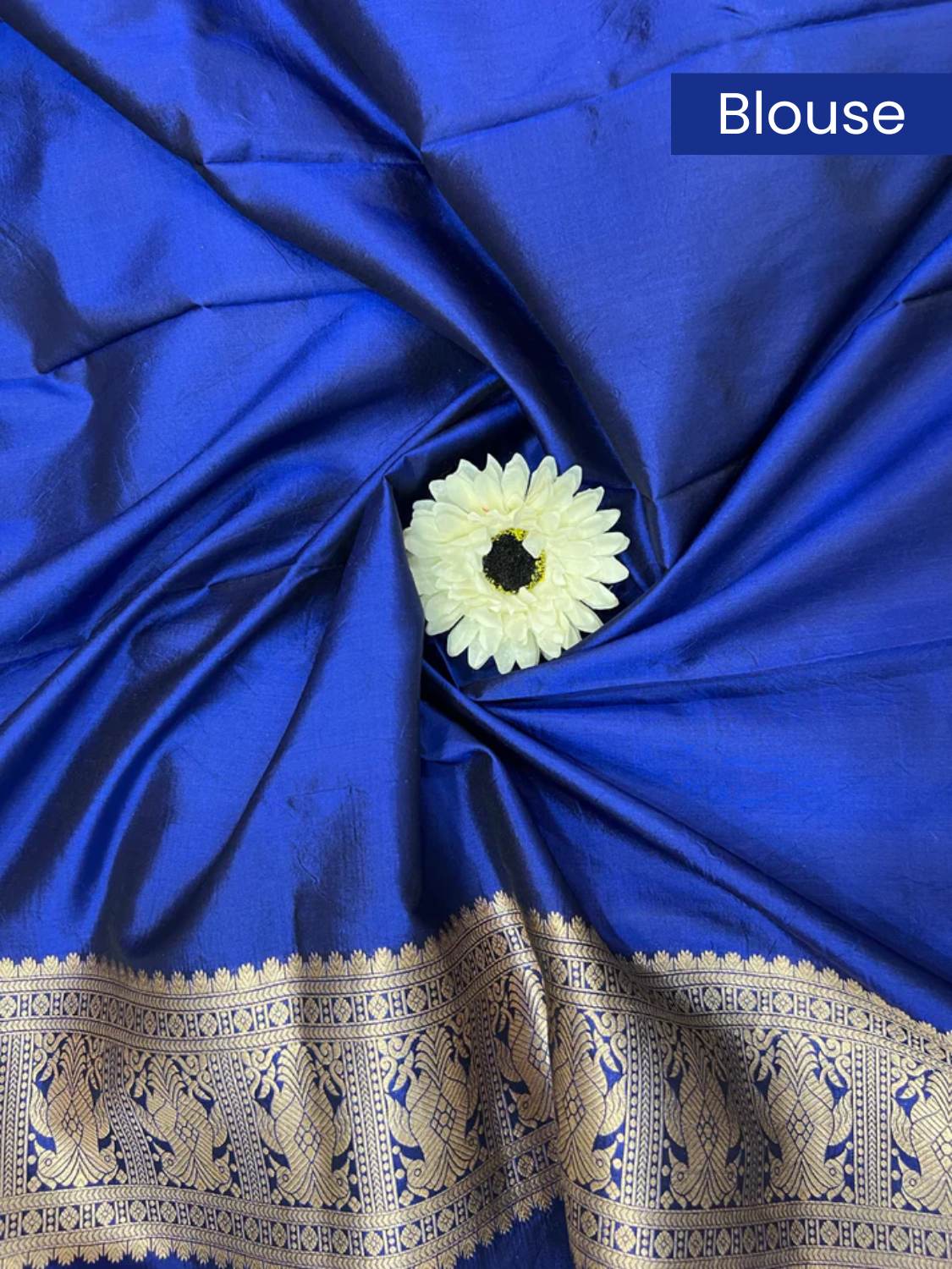 Royal Blue Katan Silk Blouse