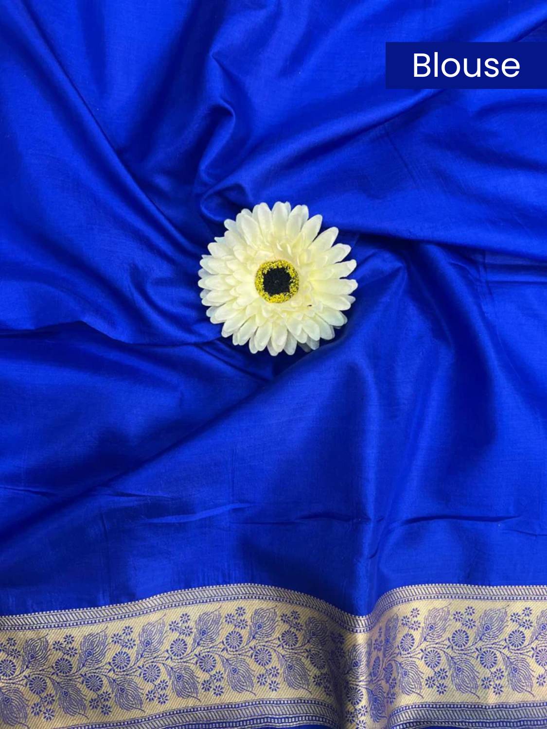 Royal Blue Katan Silk Blouse