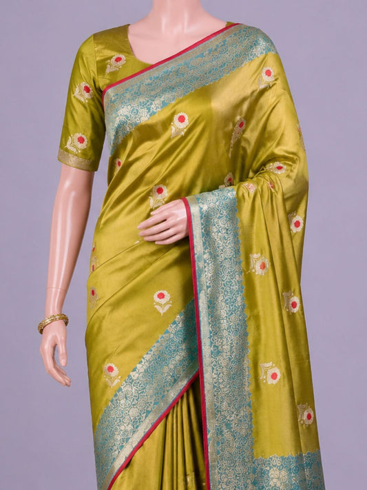 Olive Green Katan Silk