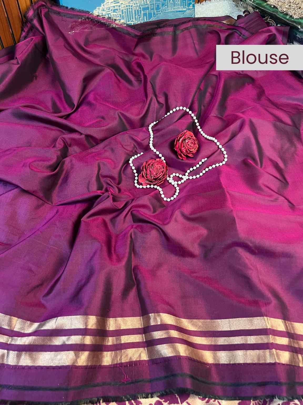 Purple blouse with smooth premium fabric and elegant finish – Mantavya Banaras.