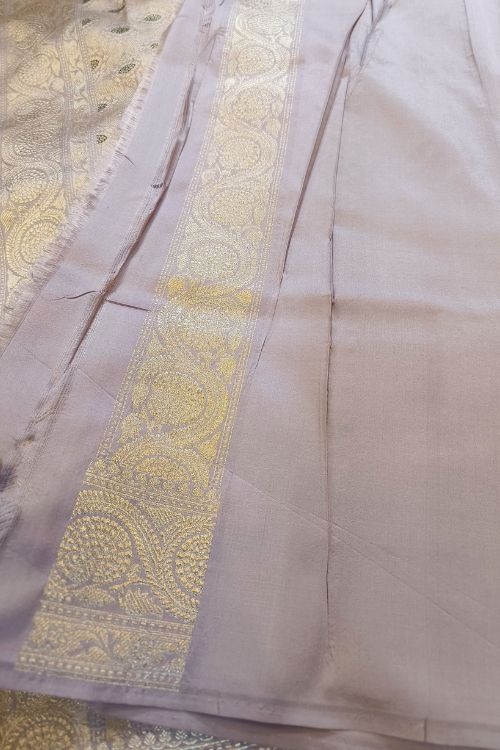Handwoven Light Mauve Katan Silk Saree