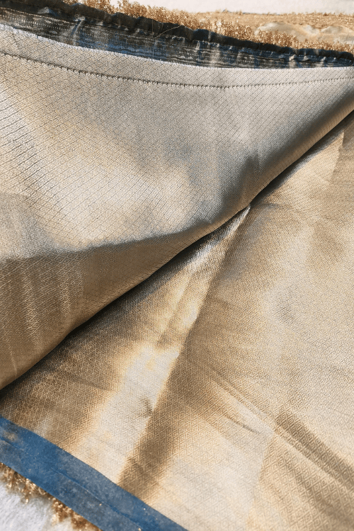 Handwoven Powder Blue Pure Tissue Silk Saree with Gota Patti
