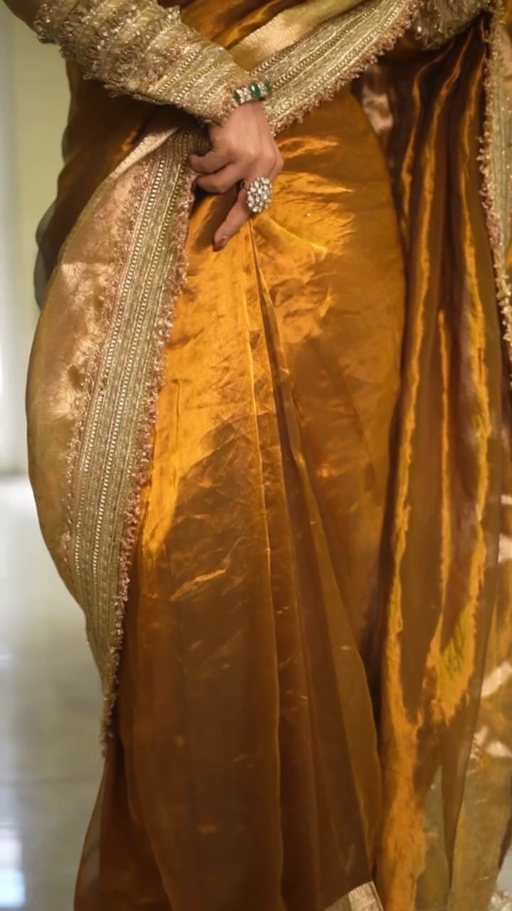 Mehndi Green Tissue Silk