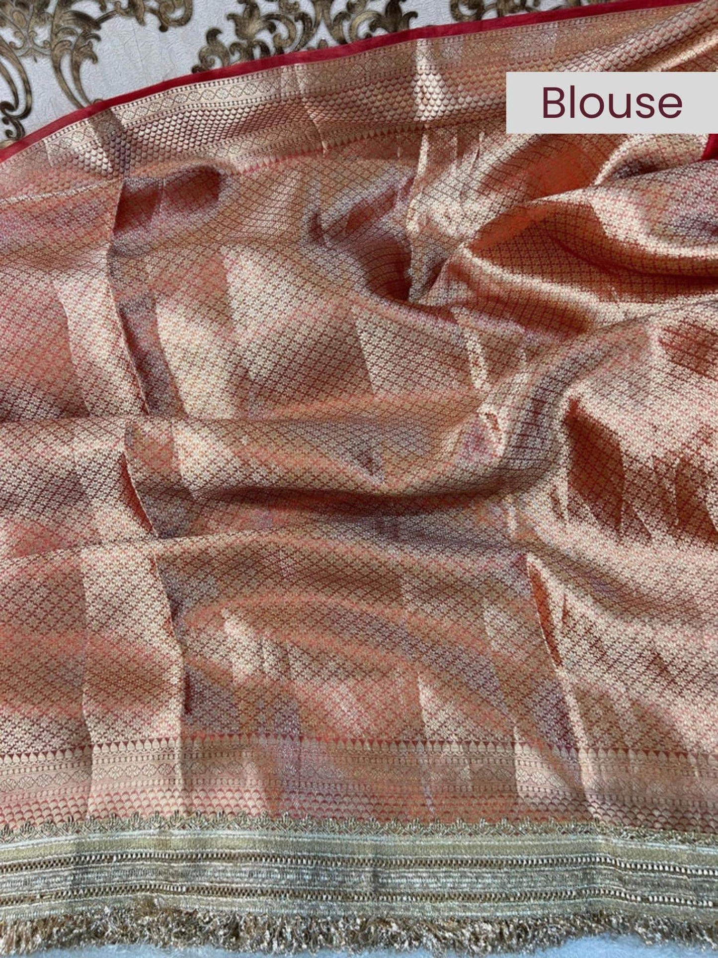 Red Brocade blouse