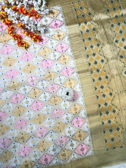 Ivory White Viscose Silk