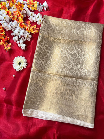 Antique Gold Brocade Tissue Silk