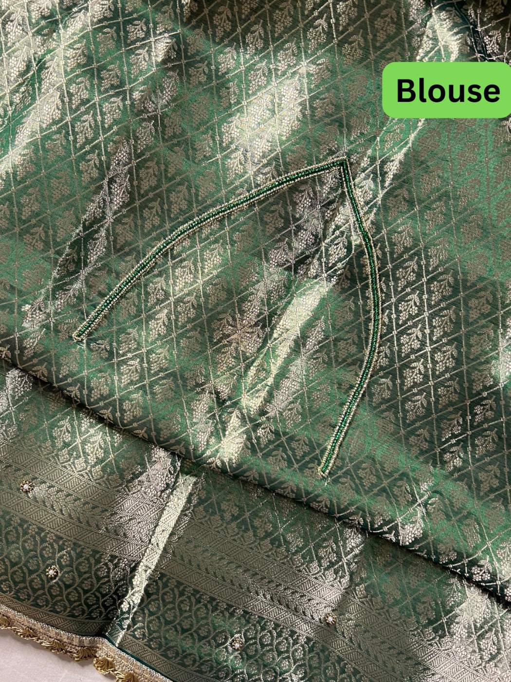  Green Brocade Blouse
