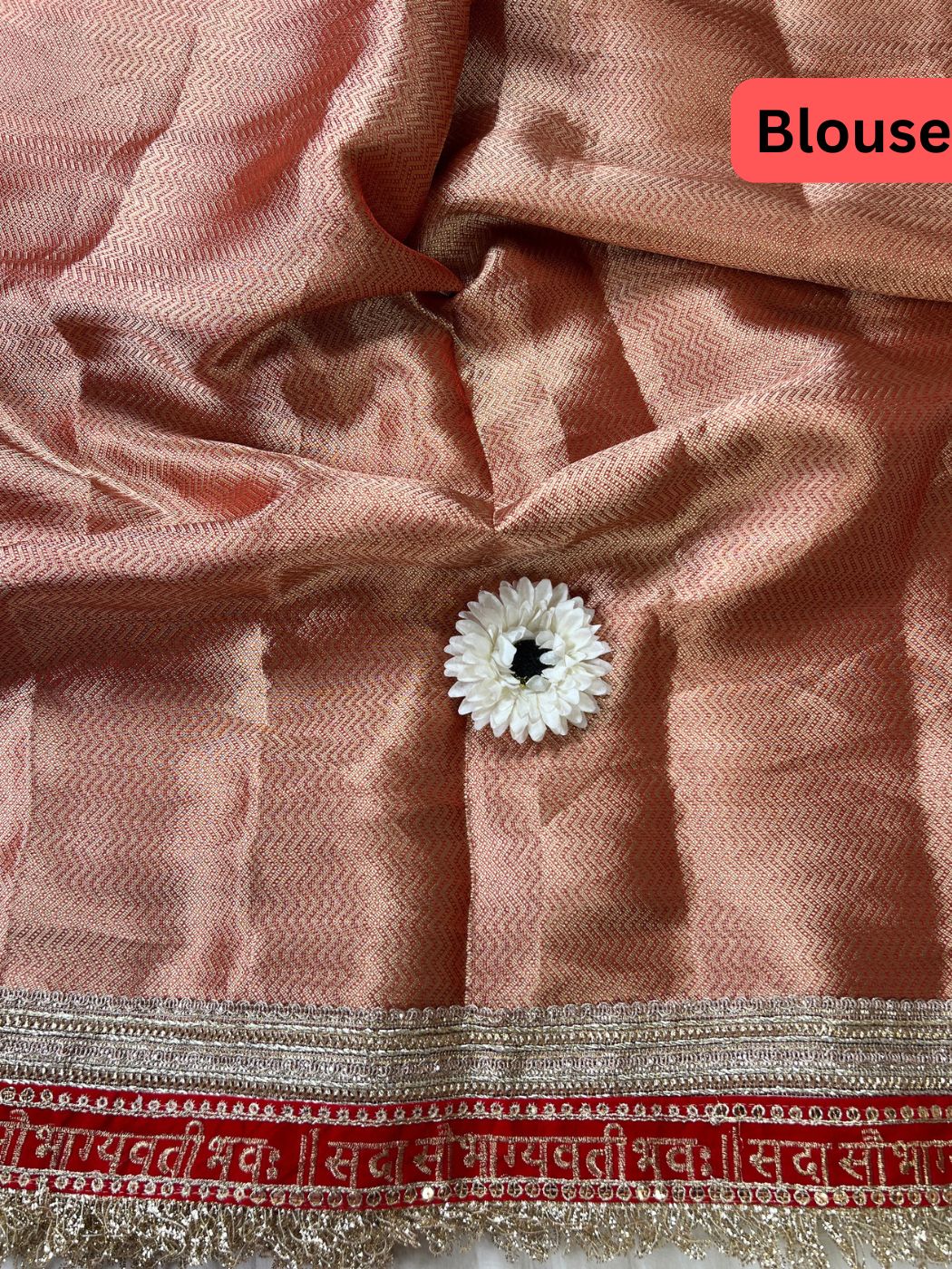 Royal Red Brocade Blouse