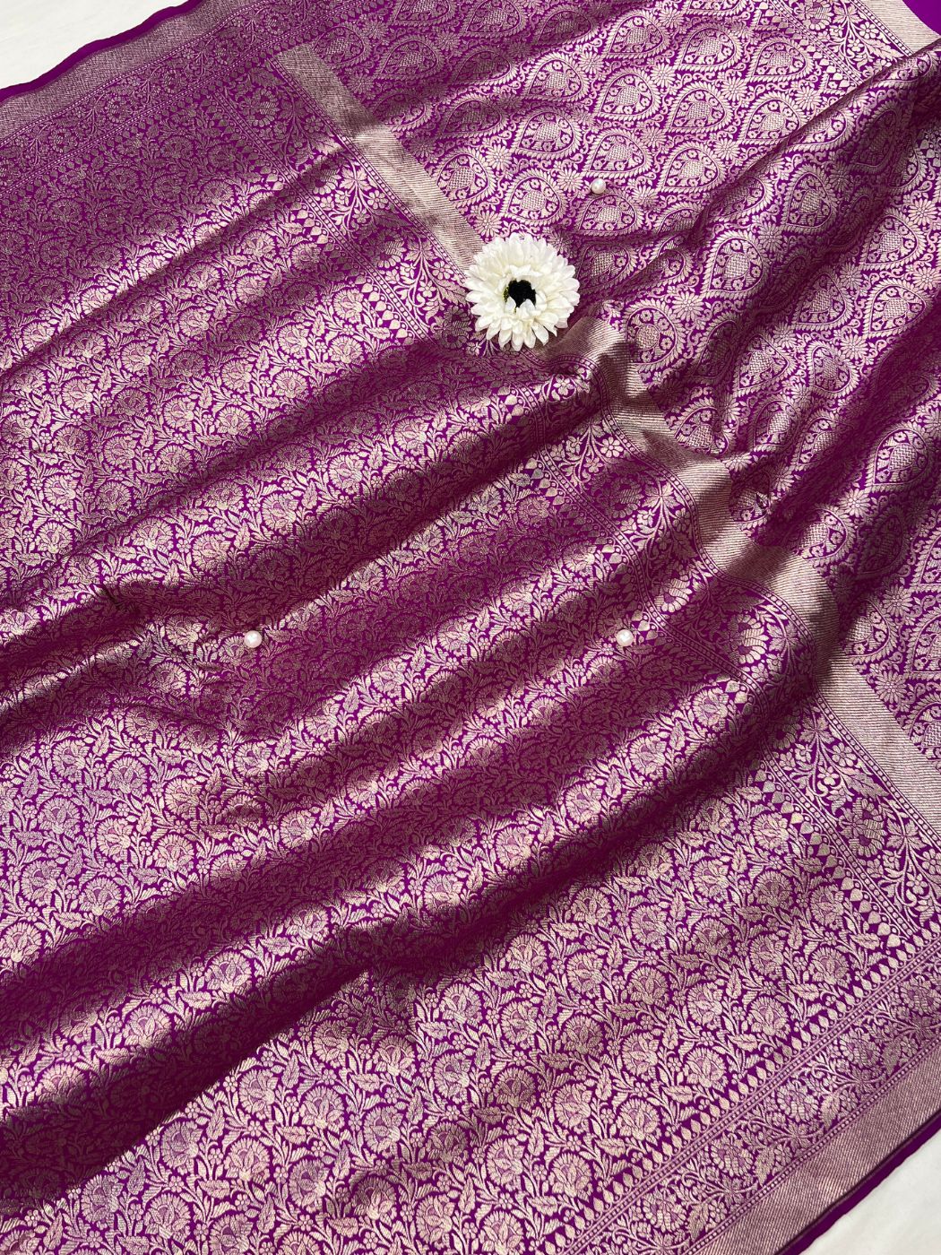 Magenta Purple Katan Silk Saree Full View