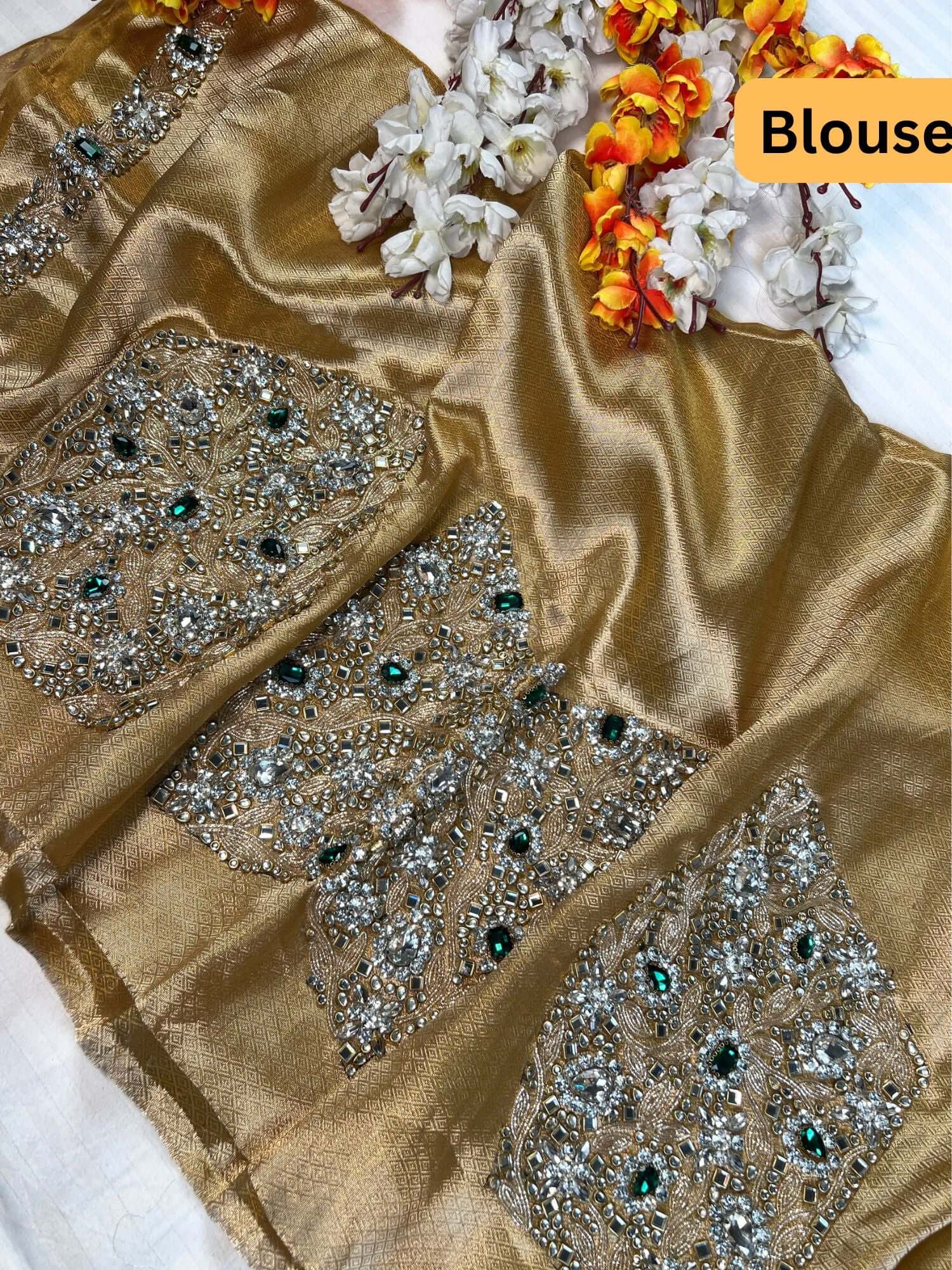 Champagne Gold Brocade Blouse