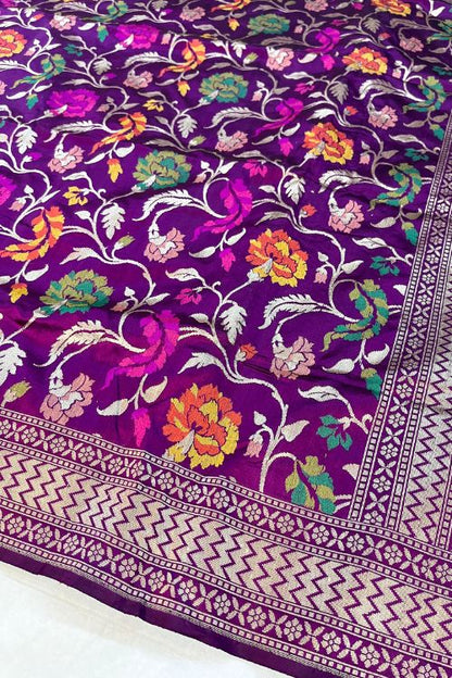 Handwoven Purple Katan Silk Saree