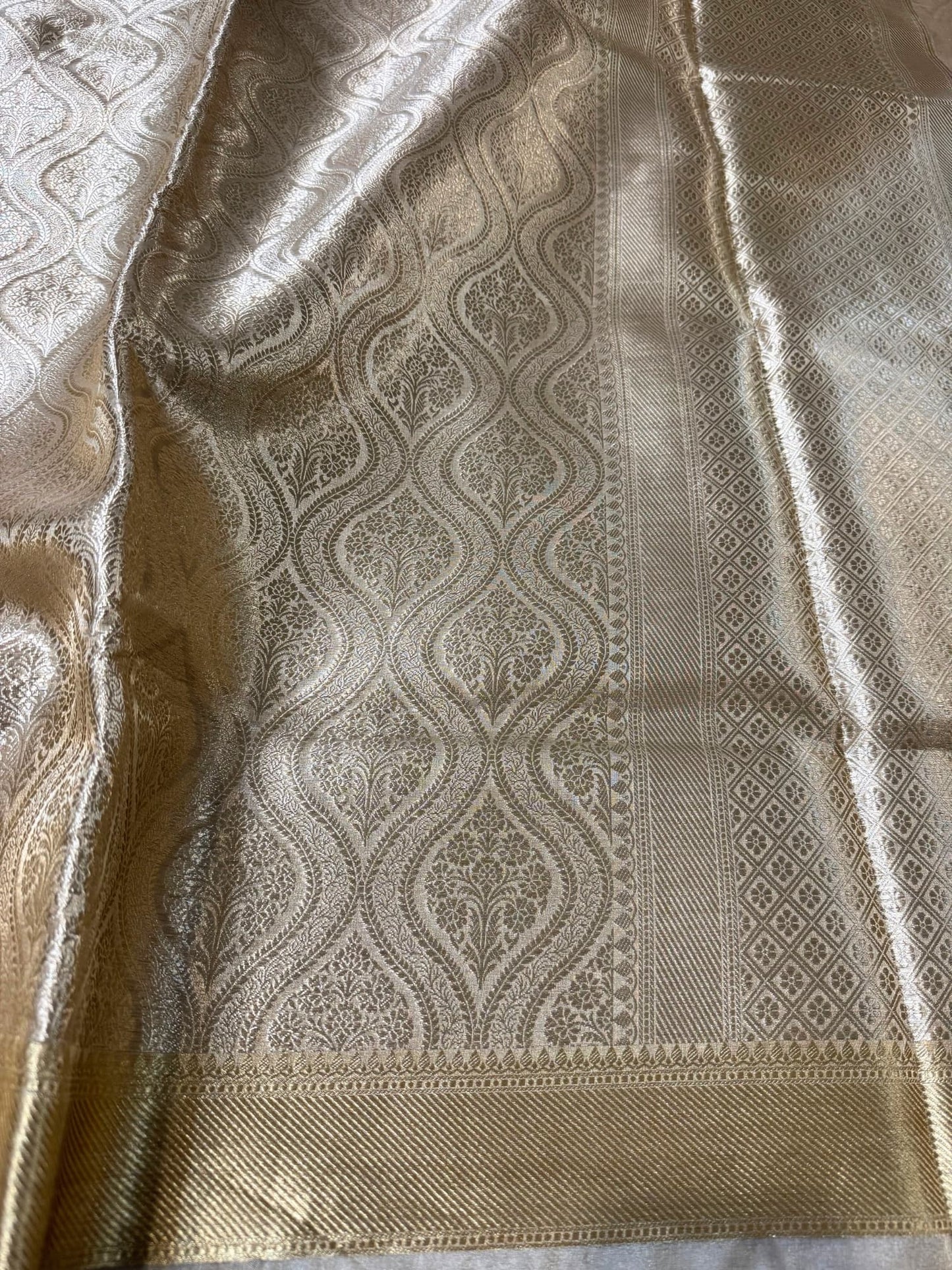 Golden Brocade Tissue Silk