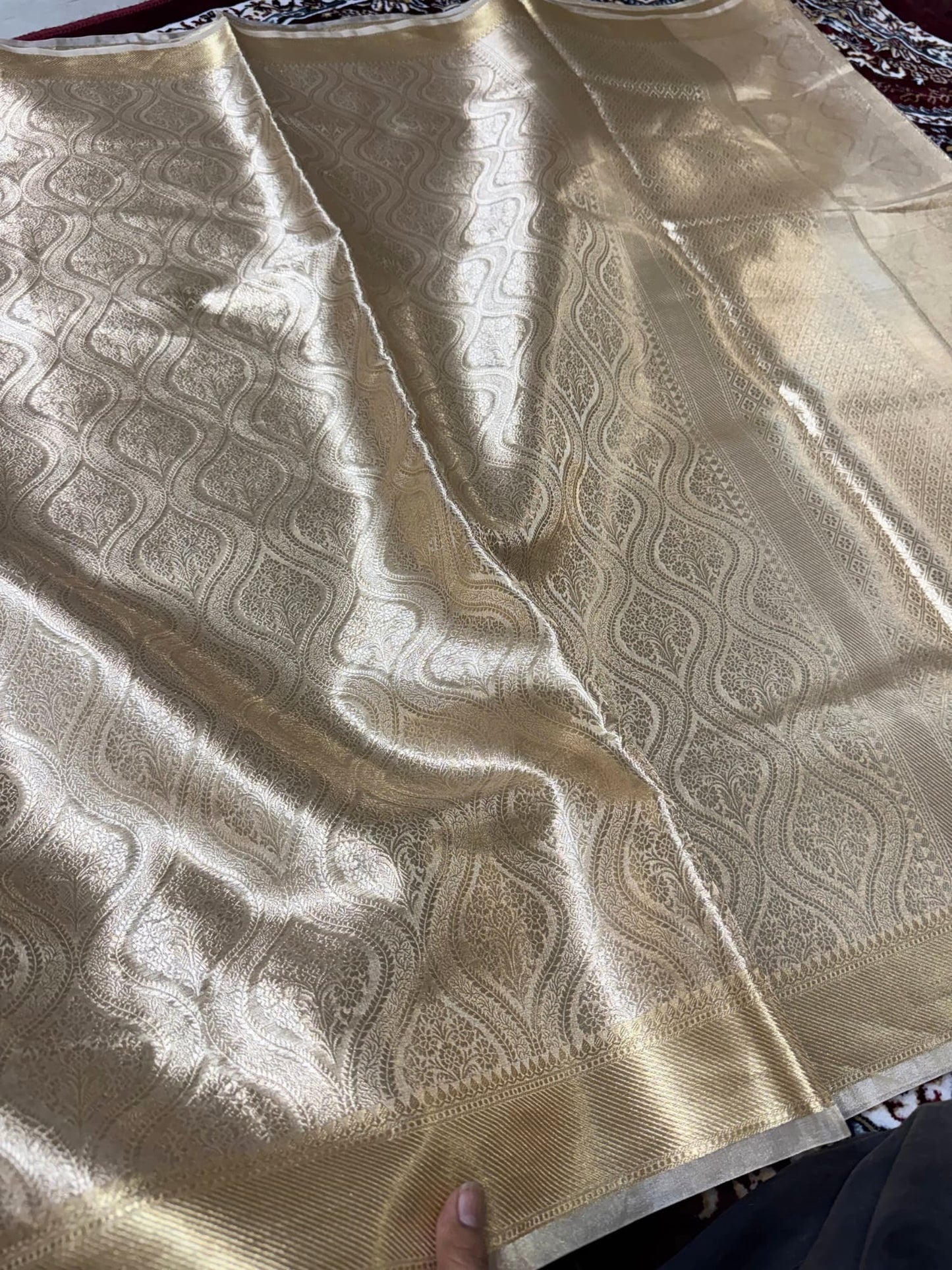 Golden Brocade Tissue Silk