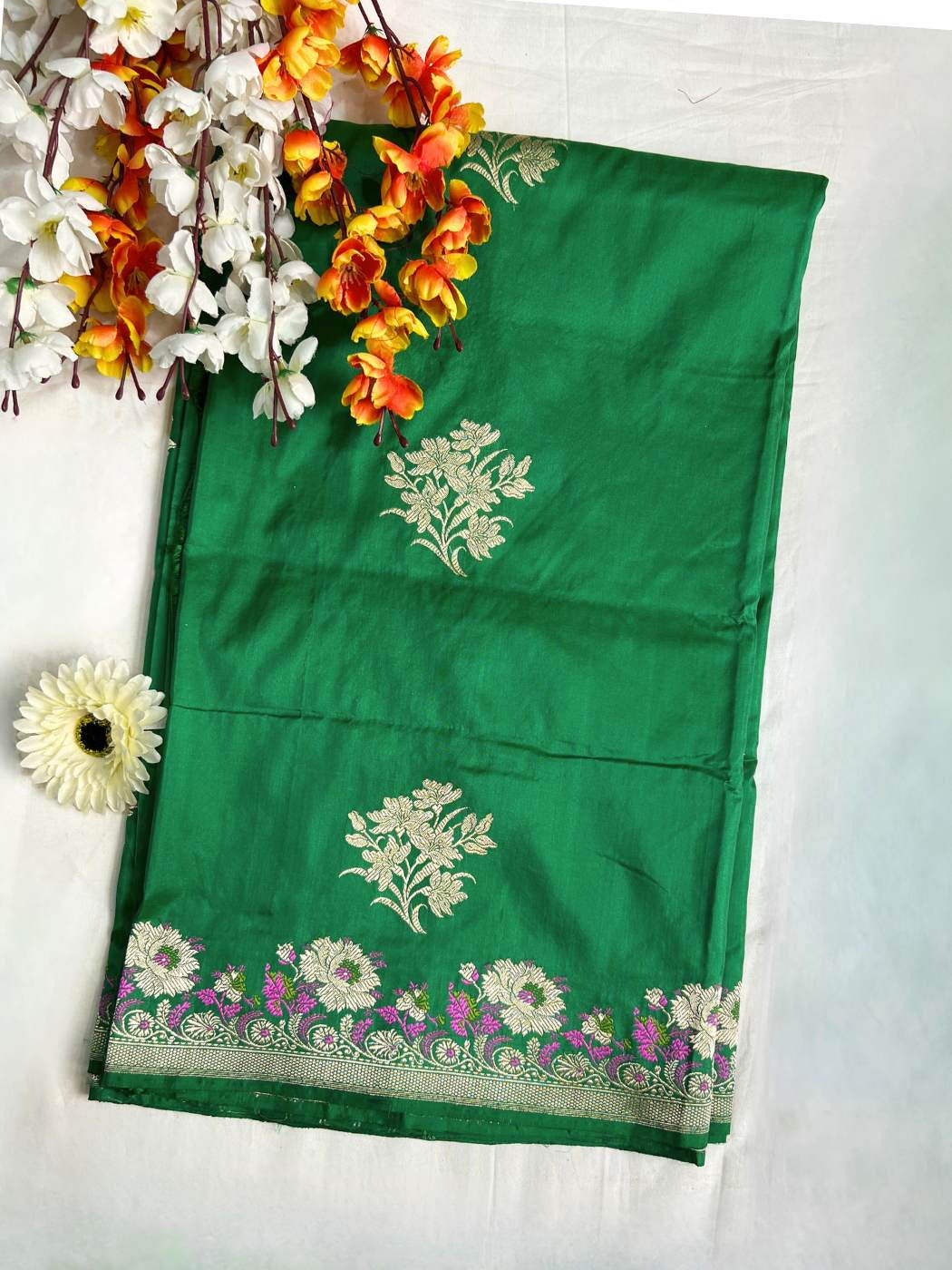 Bottle Green Katan Silk