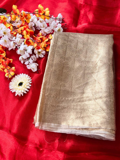 Antique Gold Brocade Tissue Silk