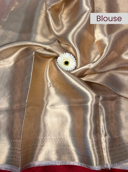 Antique Gold Brocade Tissue Silk