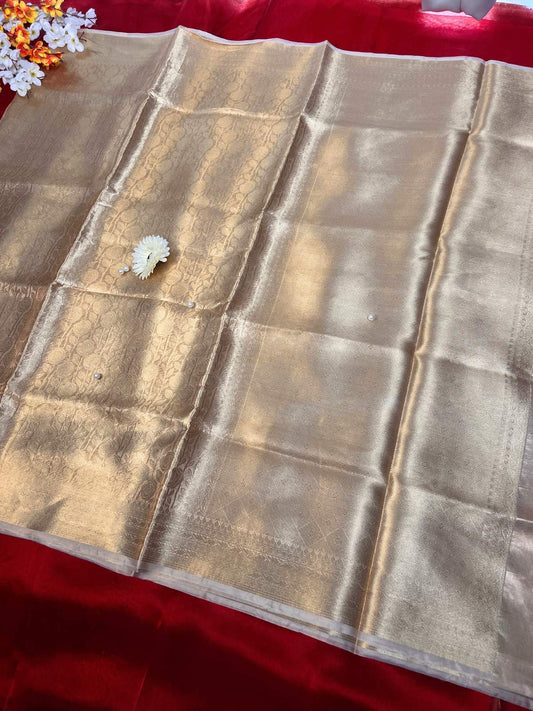 Antique Gold Brocade Tissue Silk