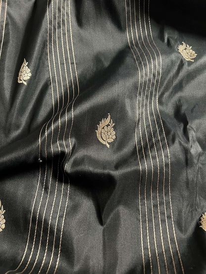 Black Katan Silk Saree
