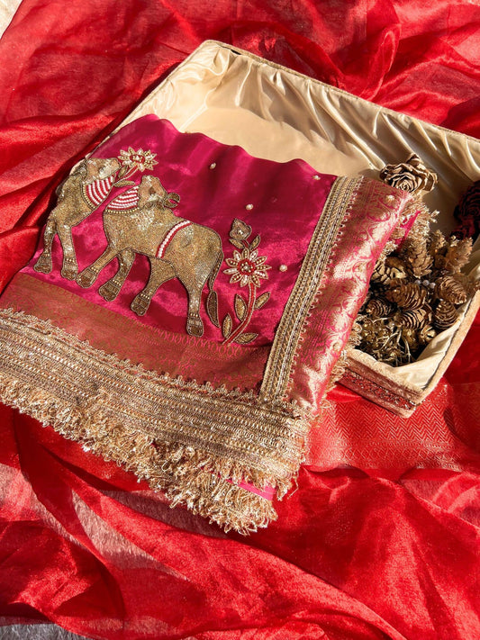 Hot Pink Pichwai Nandi