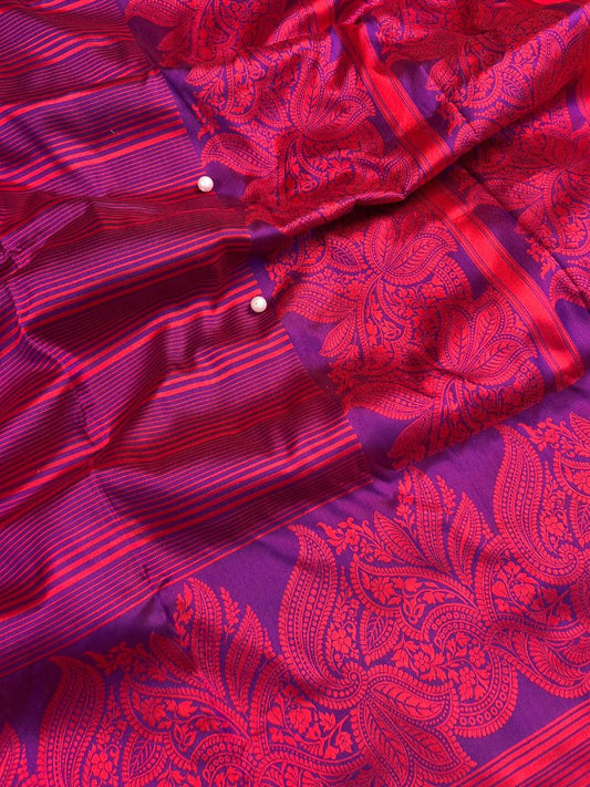 Red Katan Silk Closeup View