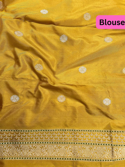 Yellow katan Silk Blouse
