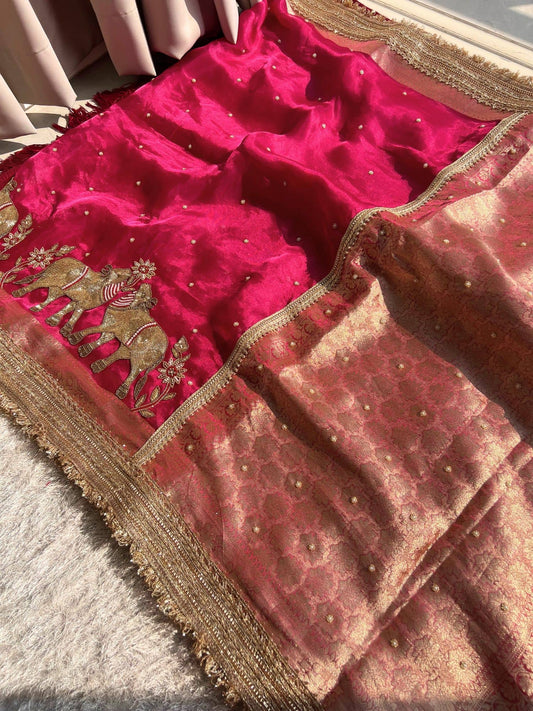 Hot Pink Pichwai Nandi