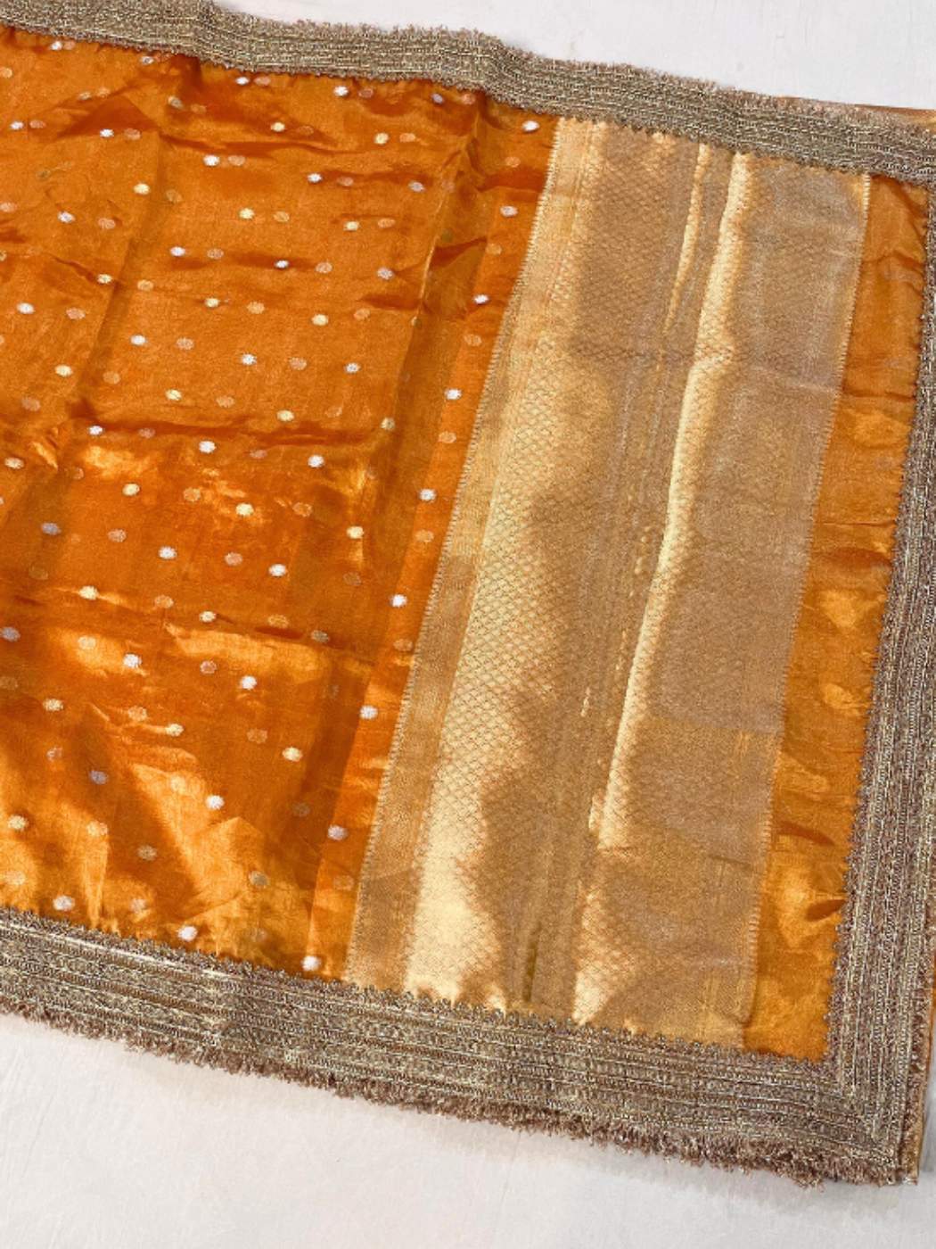 Orange Tissue Silk Saree - Buti