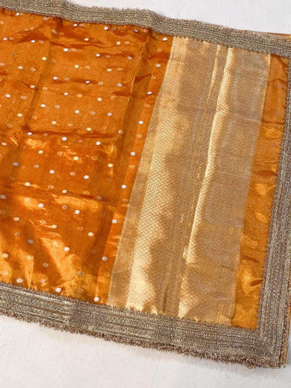 Orange Tissue Silk Saree - Buti