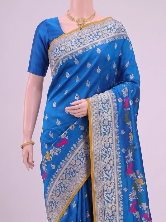 Royal Blue Katan Silk Saree dummy View 02