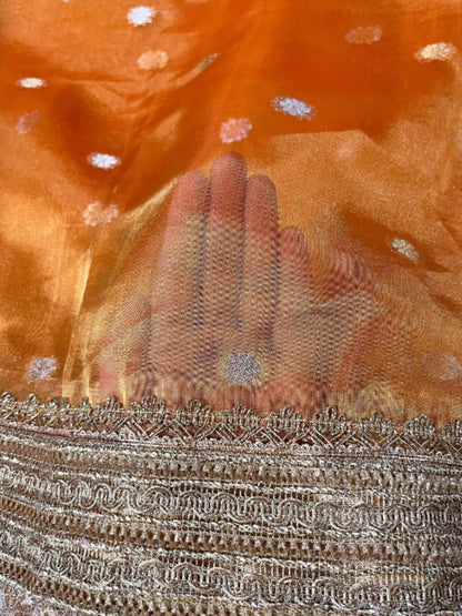 Orange Tissue Silk Saree - Buti
