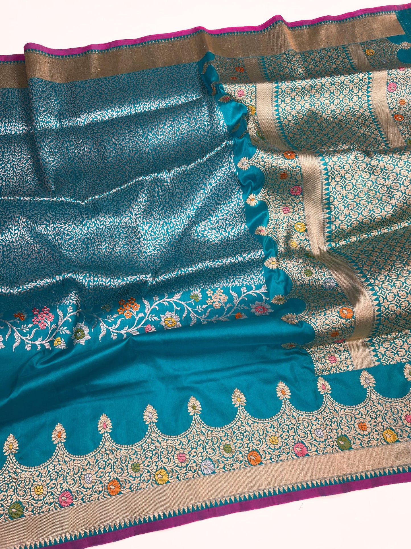 Turquoise Blue Katan Silk