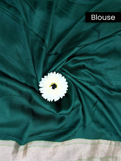 Dark Green Brocade Blouse