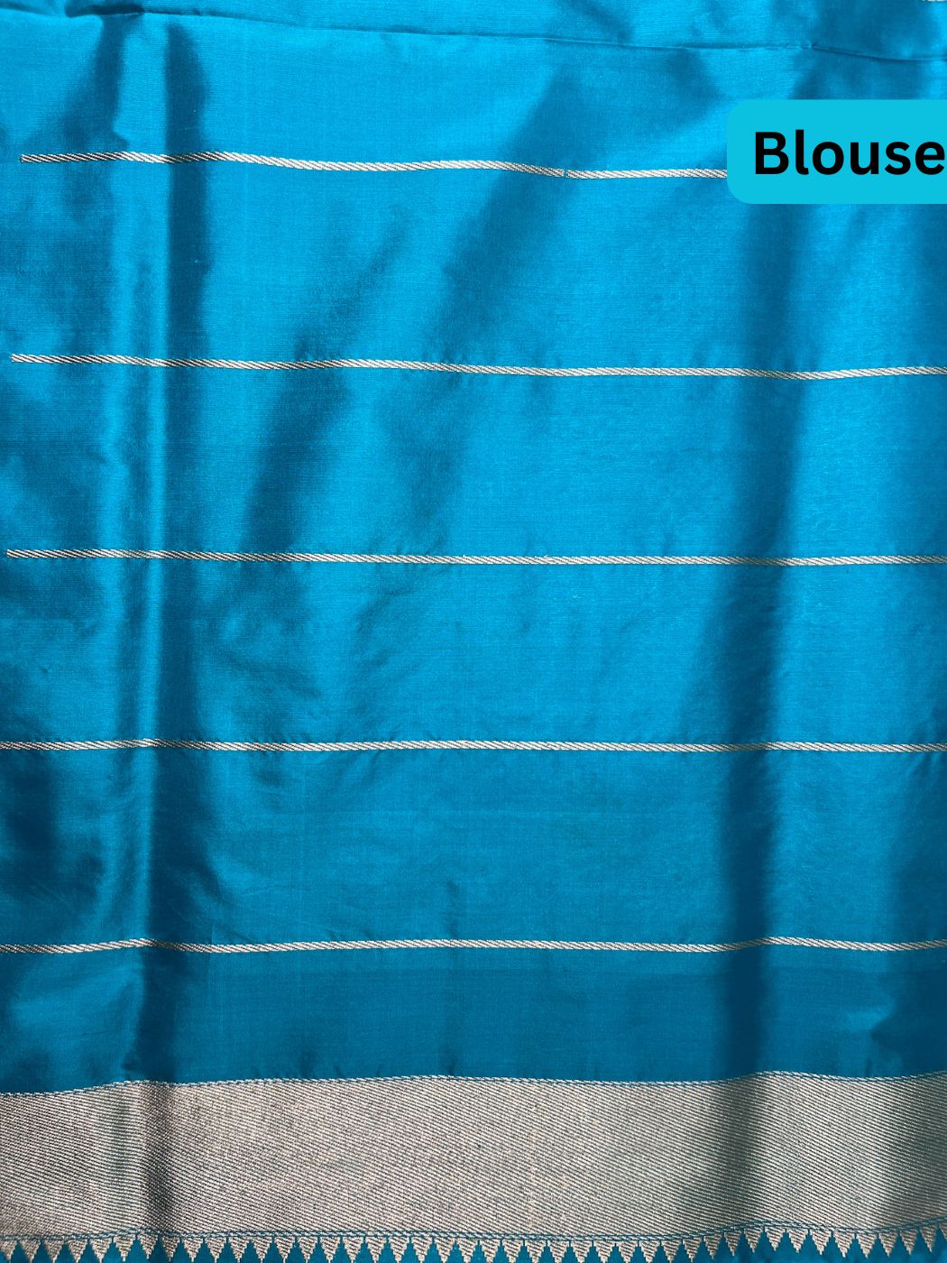 Turquoise Blue Katan Silk Blouse