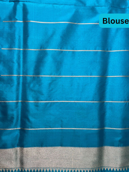Turquoise Blue Katan Silk Blouse