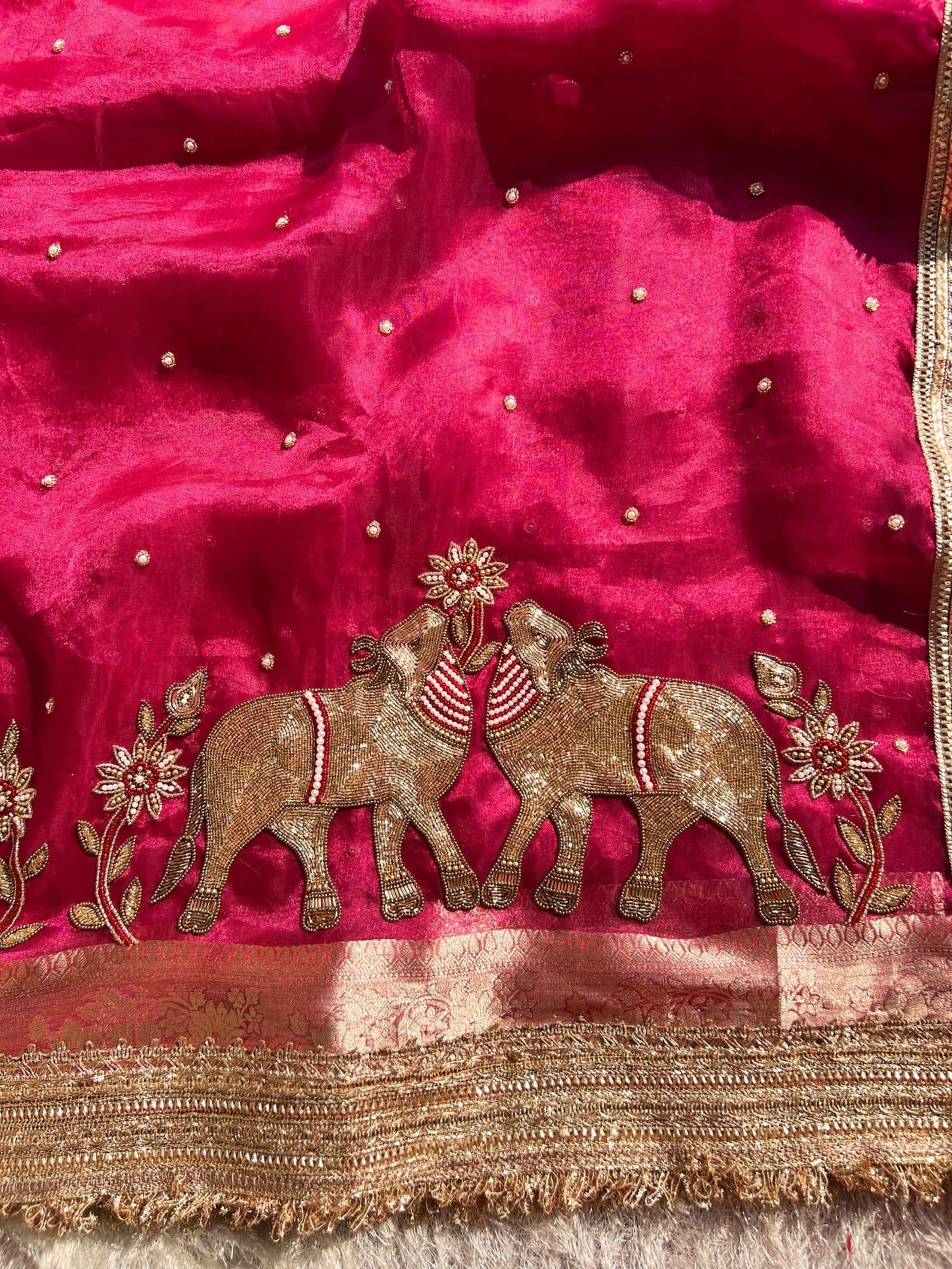 Hot Pink Pichwai Nandi