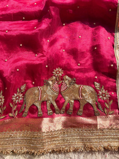 Hot Pink Pichwai Nandi