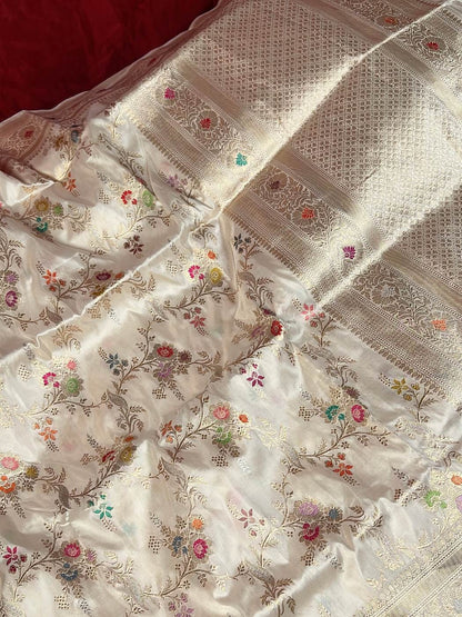 White Katan Silk Saree