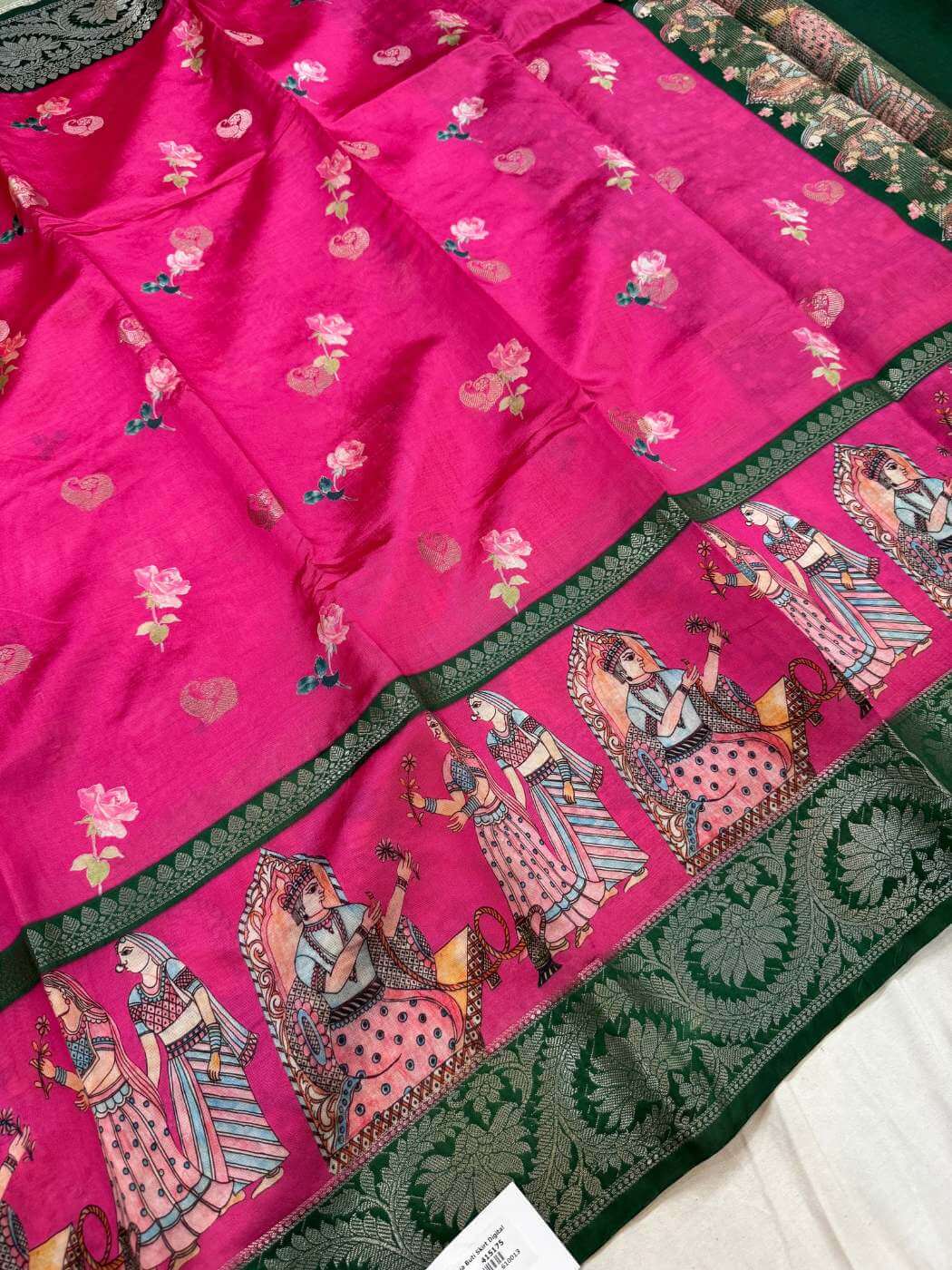 Chiniya silk saree crafted with refined detailing and luxurious drape