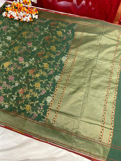 Green Cotton Jamdani