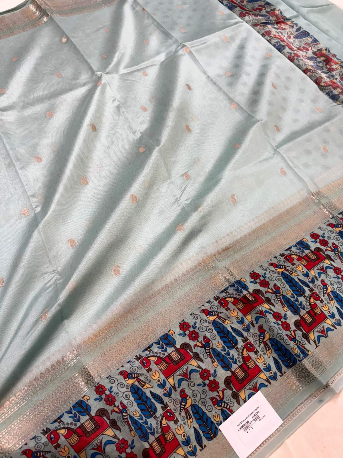 Handwoven Chiniya silk saree with smooth finish and rich look