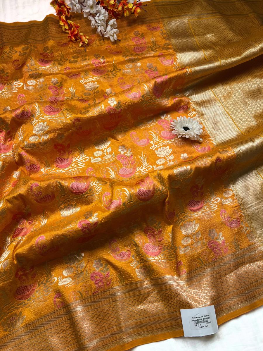 Mustard Yellow Katan Silk