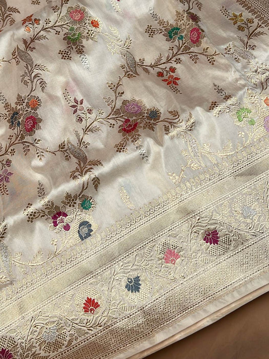 White Katan Silk Saree